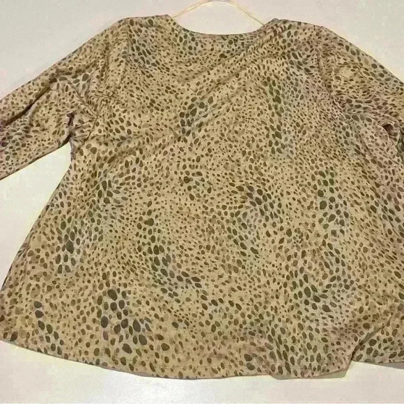 Democracy Animal Print 3/4 Sleeve Knit Top Size 2XL - Picture 2 of 5